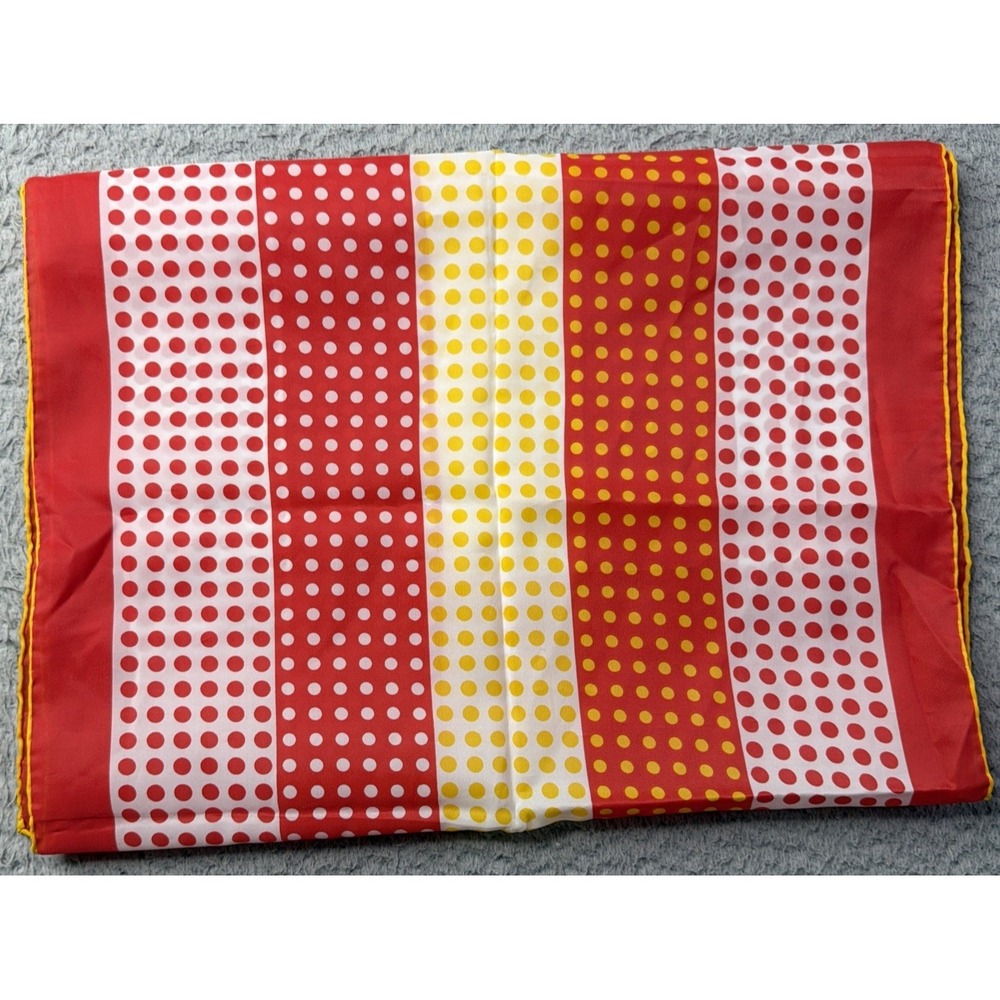 Ben Goodman Scarf Red White Yellow Polka Dots 43x15 Polyester